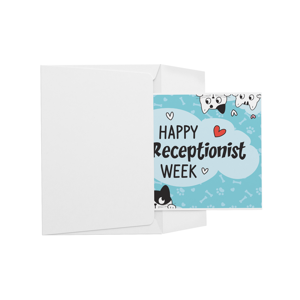 Happy Vet Receptionist Week with Cats - Set of 10 Flat Cards-Cards-I love Veterinary