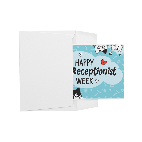 Happy Vet Receptionist Week with Cats - Set of 10 Flat Cards-Cards-I love Veterinary