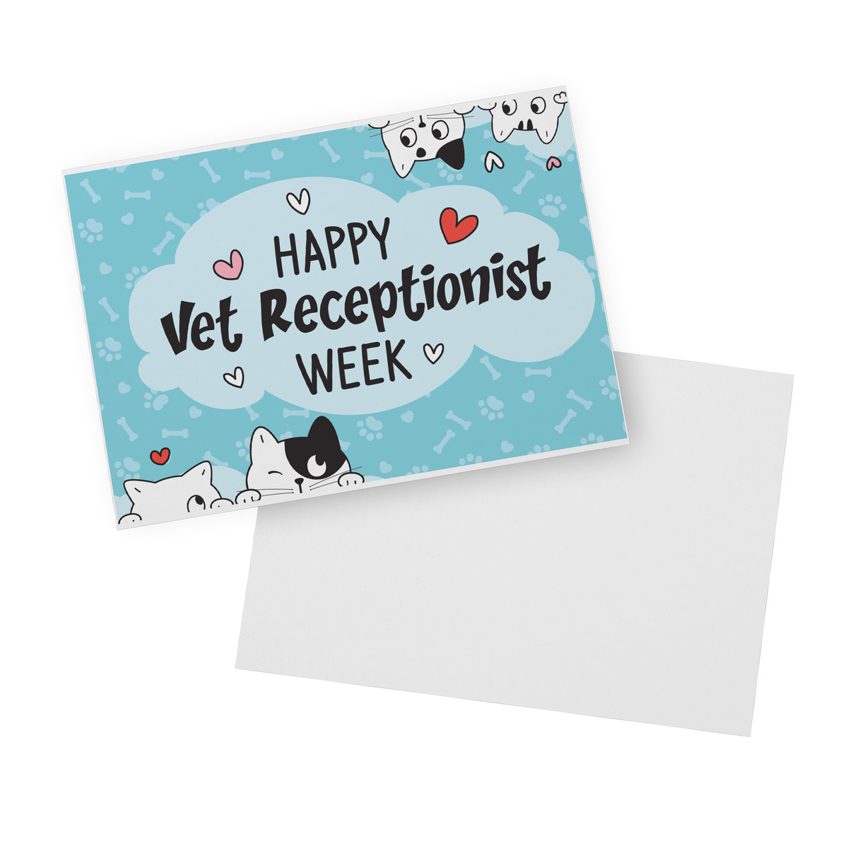 Happy Vet Receptionist Week with Cats - Set of 10 Flat Cards-Cards-I love Veterinary