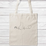 Cat Heartbeat Tote Bag-Classic Sublimation Tote Bag-I love Veterinary
