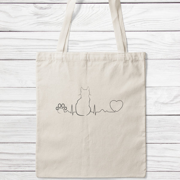 Cat Heartbeat Tote Bag-Classic Sublimation Tote Bag-I love Veterinary