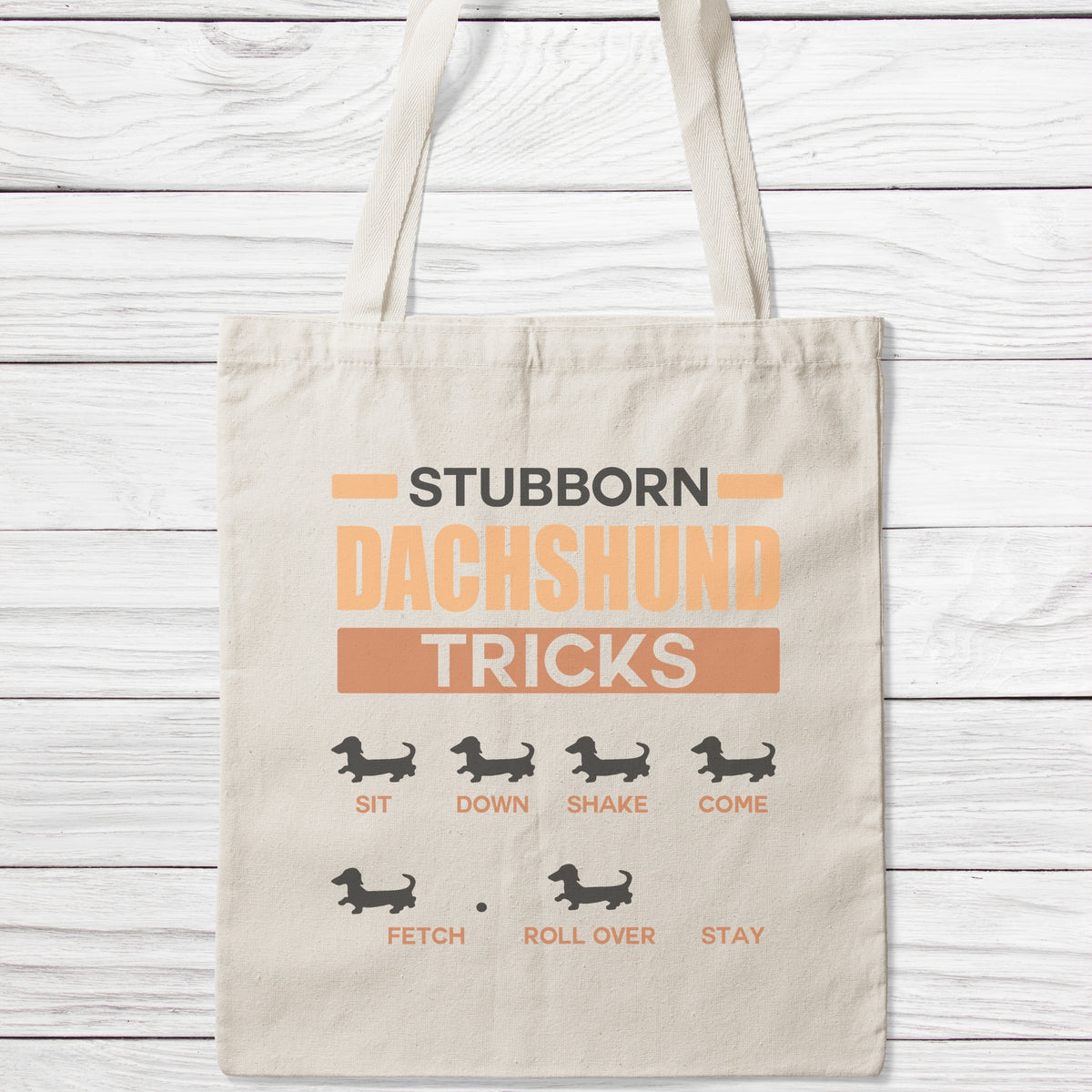 Stubborn Dachshund Tricks Tote Bag-Classic Sublimation Tote Bag-I love Veterinary
