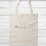 Dog Heartbeat Tote Bag-Classic Sublimation Tote Bag-I love Veterinary