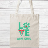 Love What You Do Tote Bag-Classic Sublimation Tote Bag-I love Veterinary