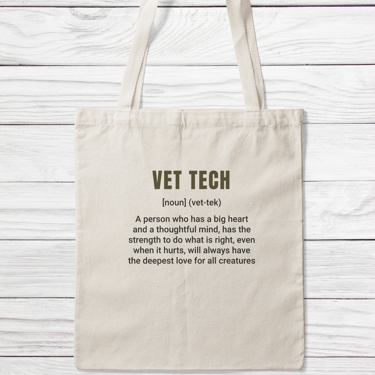 Vet Tech Definition Tote Bag-Classic Sublimation Tote Bag-I love Veterinary