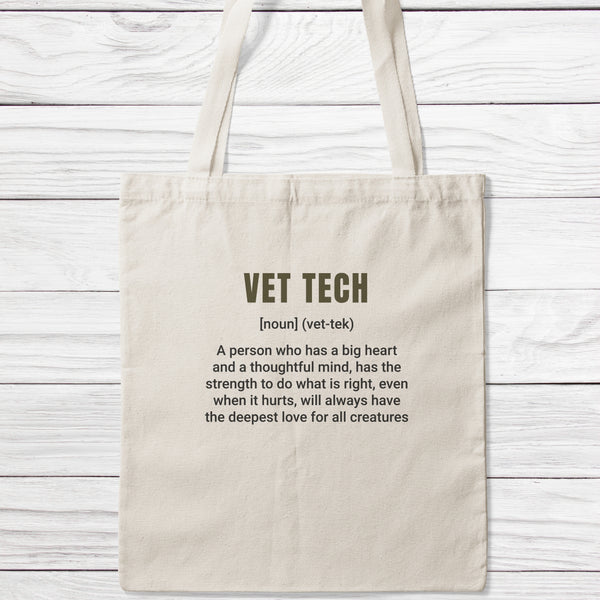Vet Tech Definition Tote Bag-Classic Sublimation Tote Bag-I love Veterinary