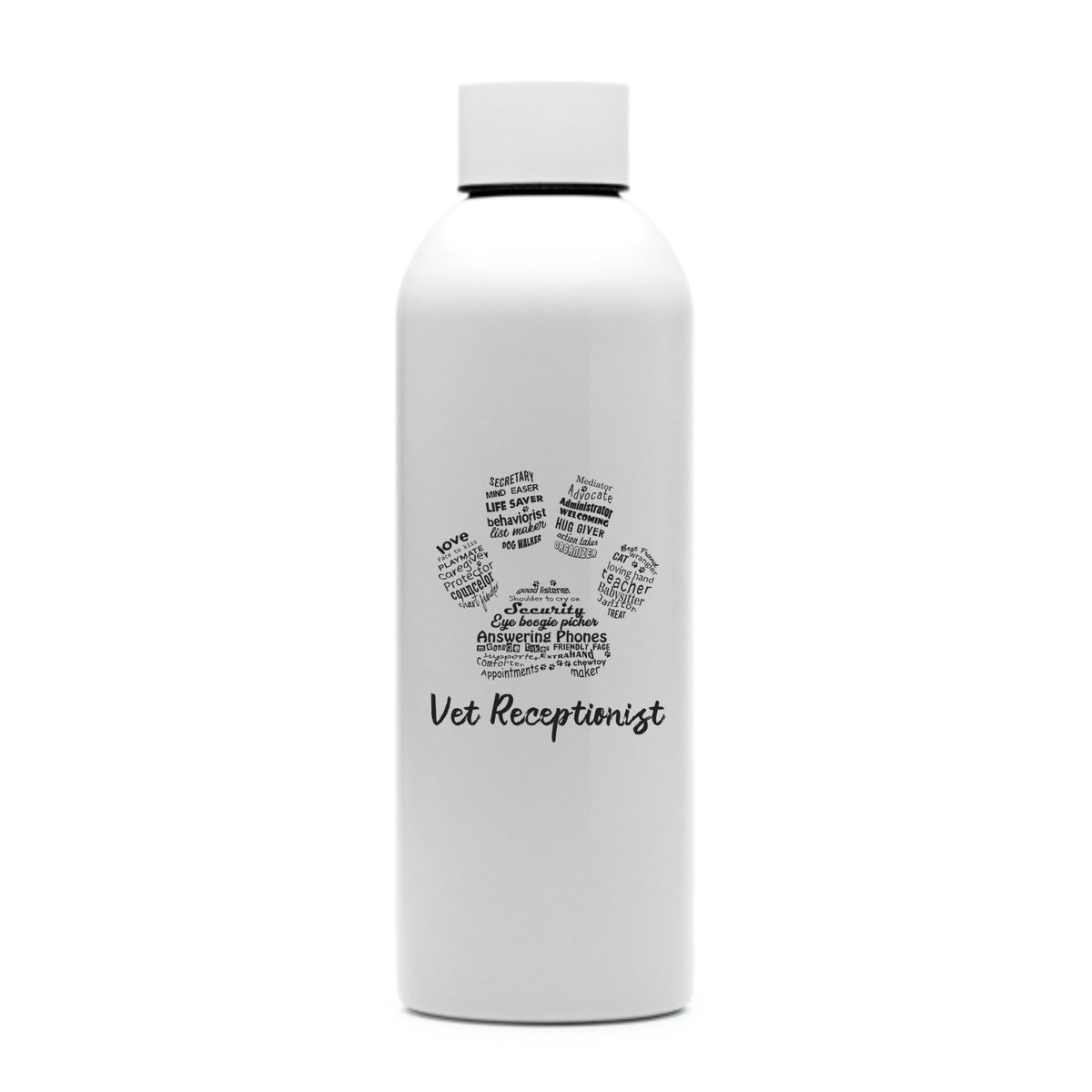 Vet Receptionist Paw Water Bottle