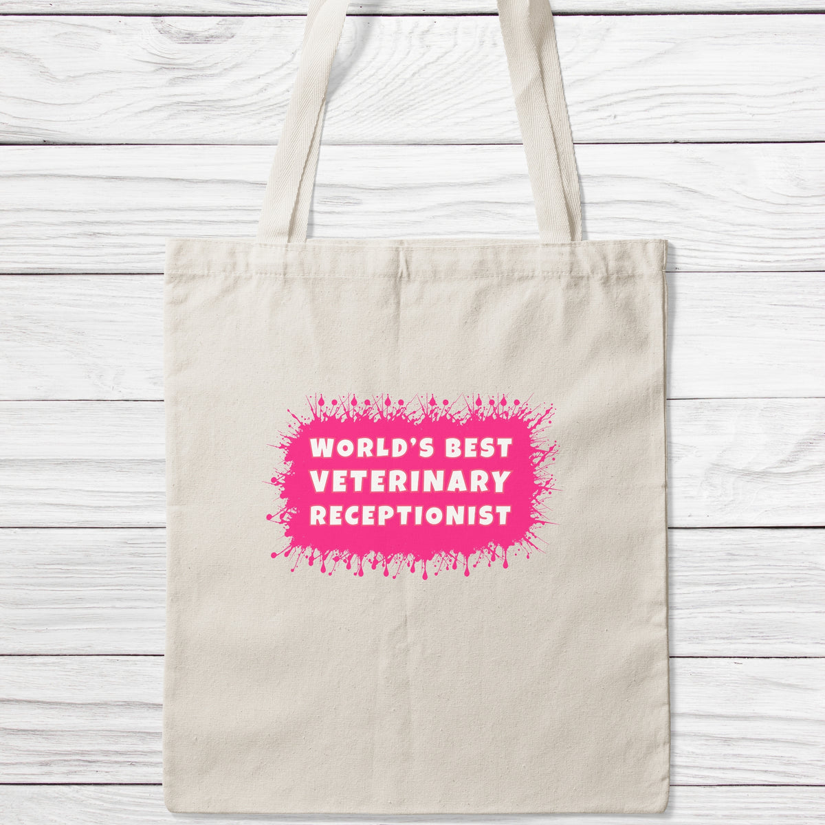 World's Best Veterinary Receptionist Tote Bag-Classic Sublimation Tote Bag-I love Veterinary