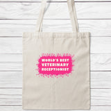 World's Best Veterinary Receptionist Tote Bag-Classic Sublimation Tote Bag-I love Veterinary
