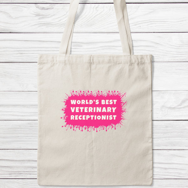 World's Best Veterinary Receptionist Tote Bag-Classic Sublimation Tote Bag-I love Veterinary