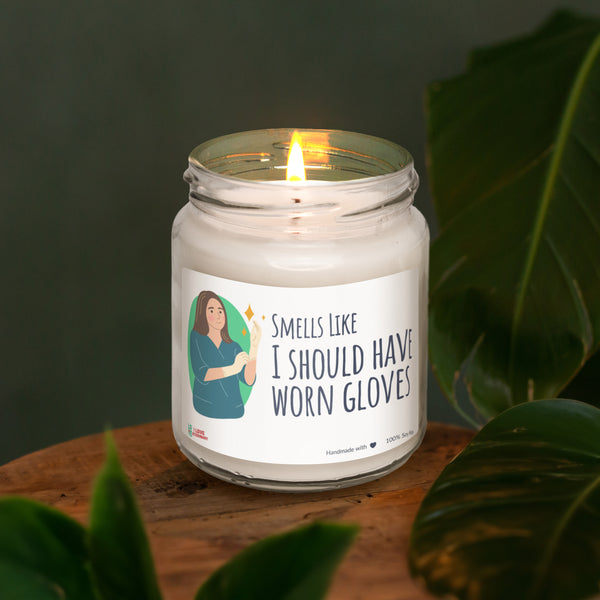 Smells like I should have worn gloves Scented Soy Candle, 8oz-Candles-I love Veterinary