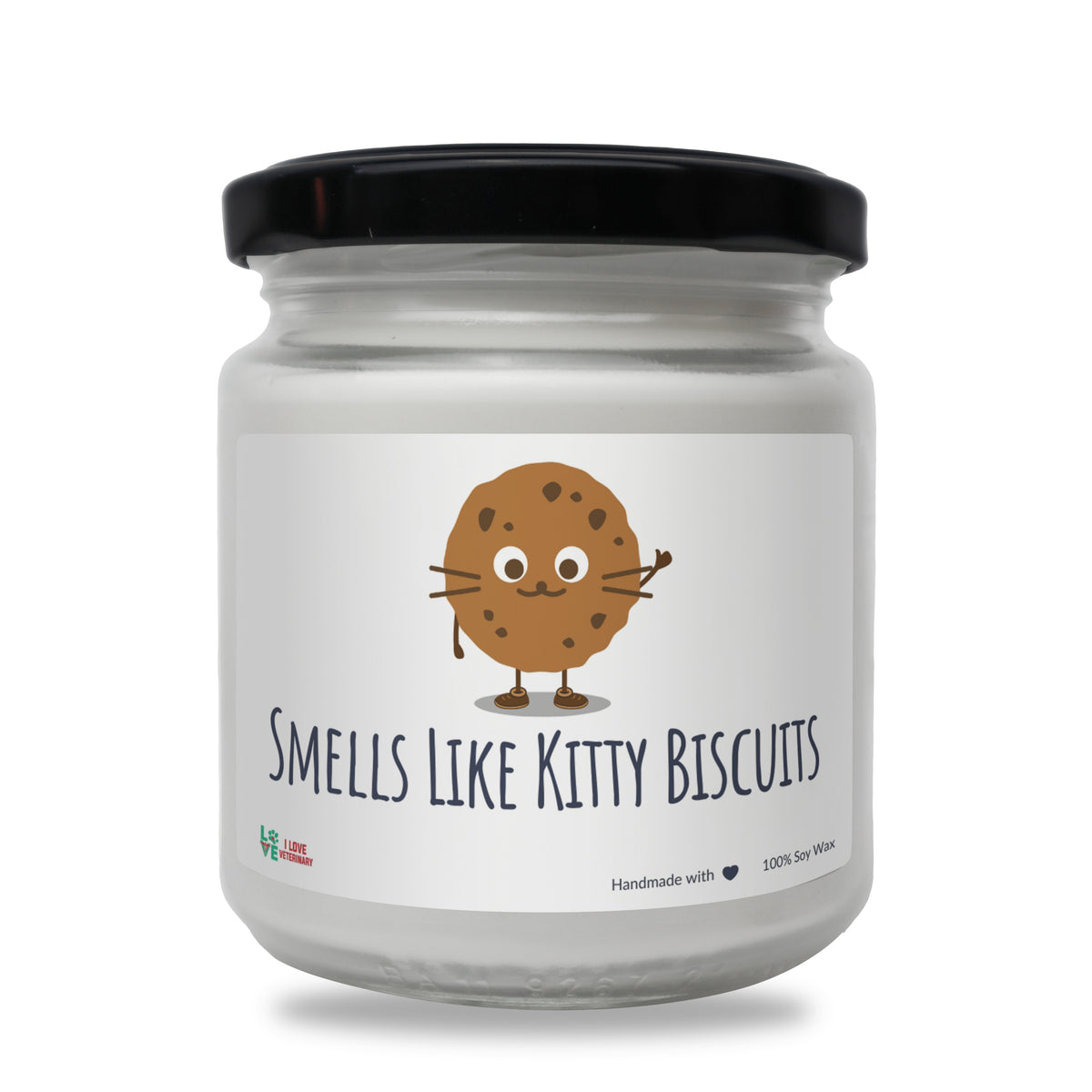 Smells like Kitty Biscuits Scented Soy Candle, 8oz-Candles-I love Veterinary