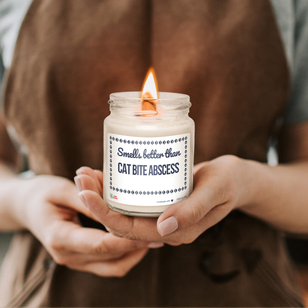 Smells better than Cat bite Abscess Scented Soy Candle-Candles-I love Veterinary