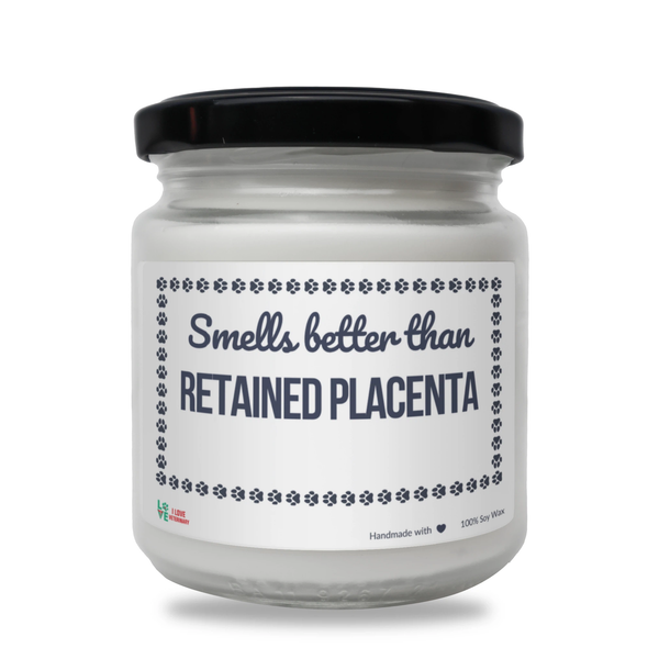 Smells better than Retained Placenta Scented Soy Candle-Candles-I love Veterinary