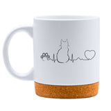 Cat Heartbeat White Mug-White Mug-I love Veterinary