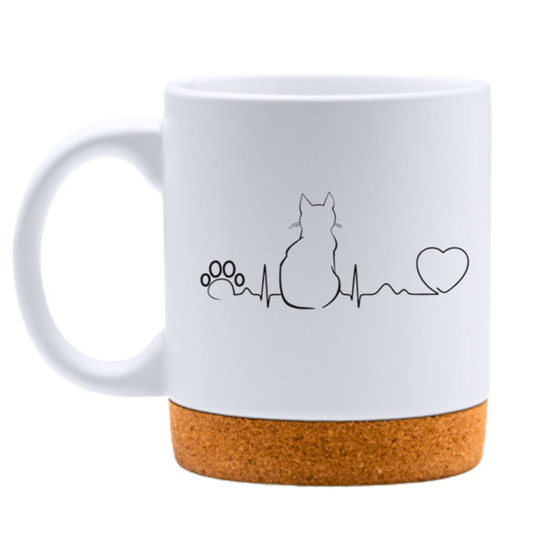 Cat Heartbeat White Mug-White Mug-I love Veterinary