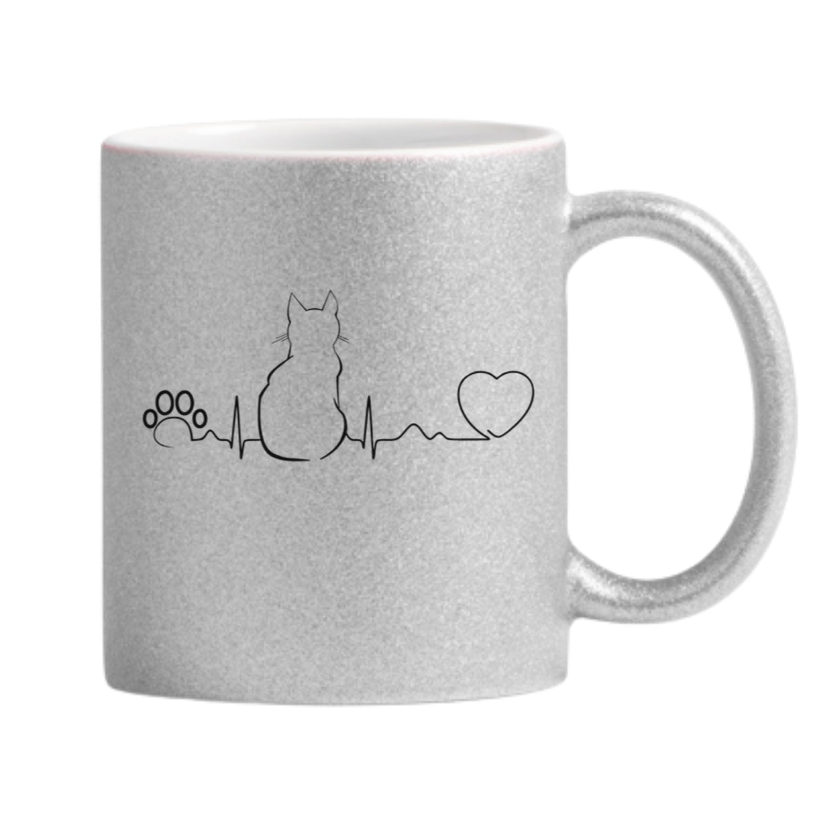 Cat Pulse Glitter Mug