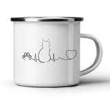 Cat Heartbeat White Mug-White Mug-I love Veterinary
