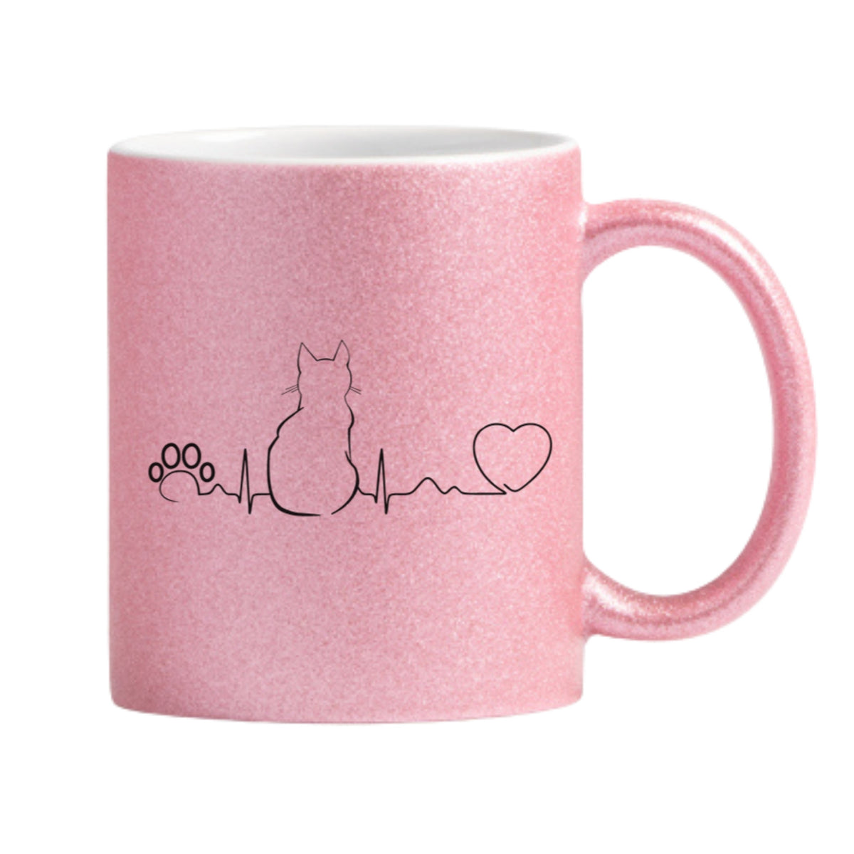 Cat Pulse Glitter Mug