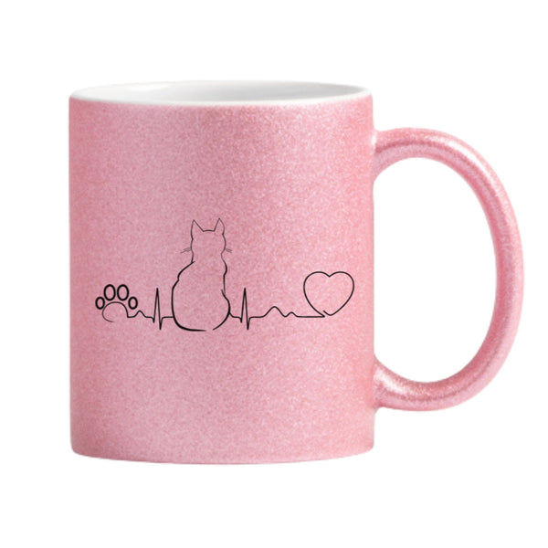 Cat Pulse Glitter Mug