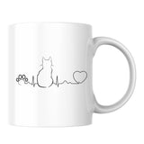 Cat Heartbeat White Mug-White Mug-I love Veterinary
