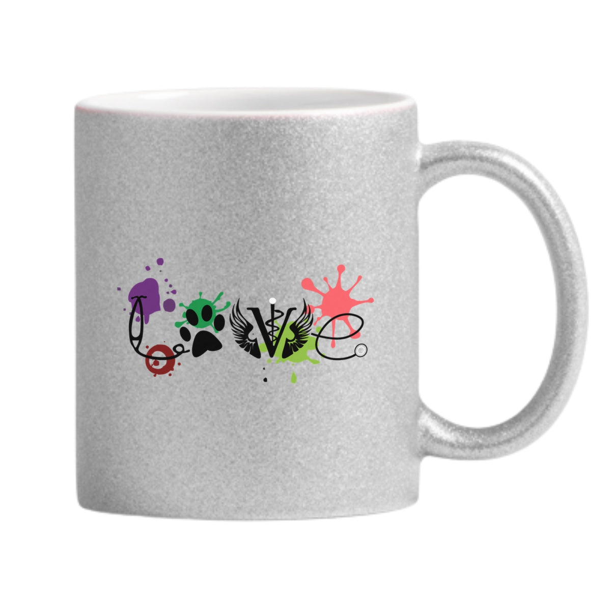 LOVE Veterinary Medicine Glitter Mug