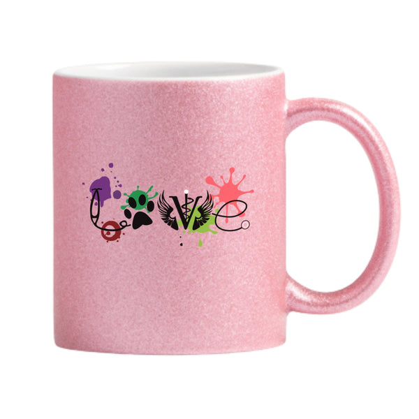 LOVE Veterinary Medicine Glitter Mug