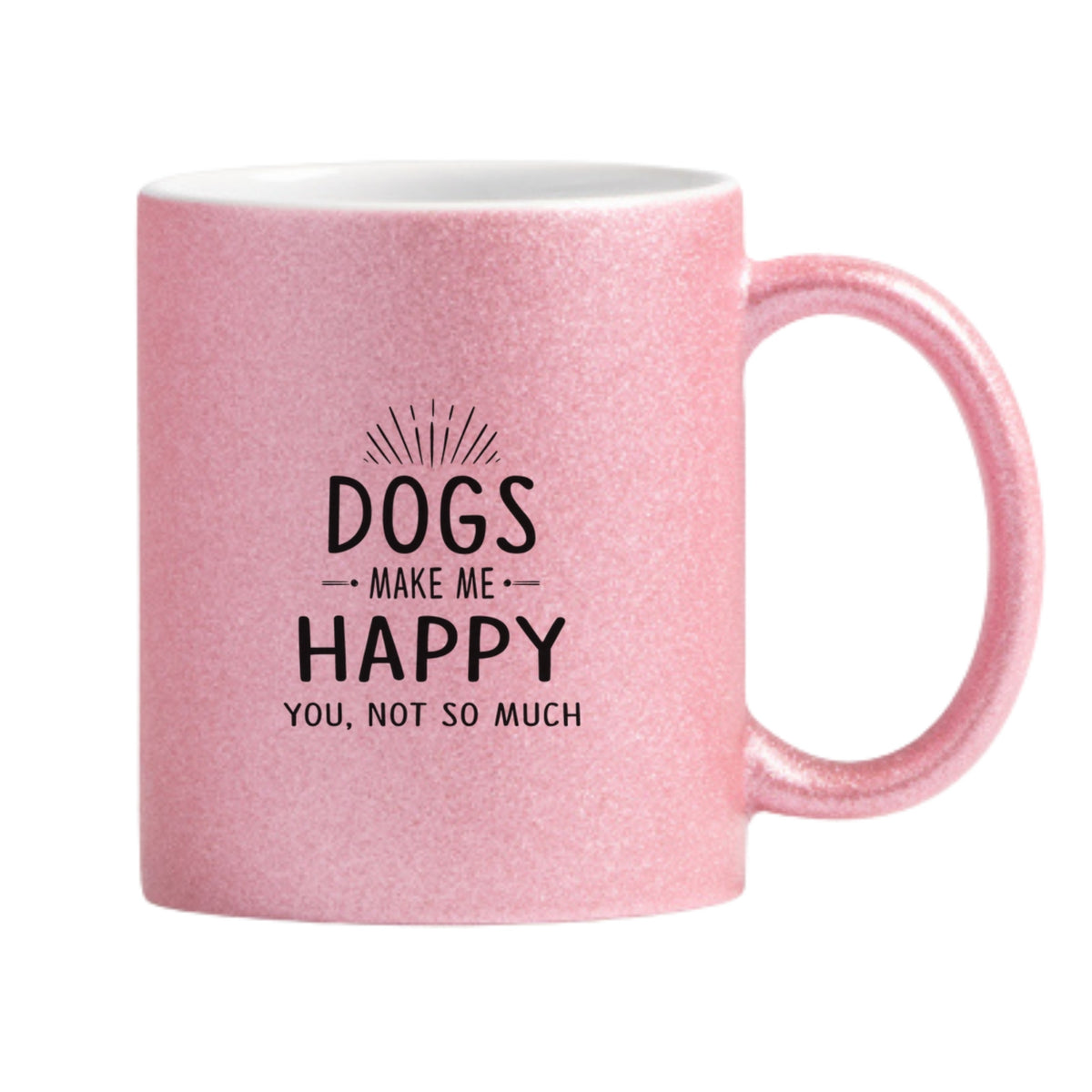 Dogs Make Me Happy Glitter Mug