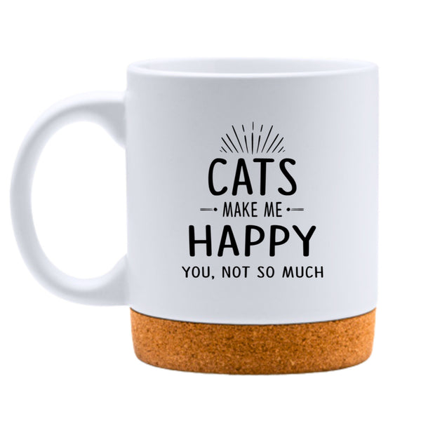 Cats Make Me Happy White Mug-White Mug-I love Veterinary