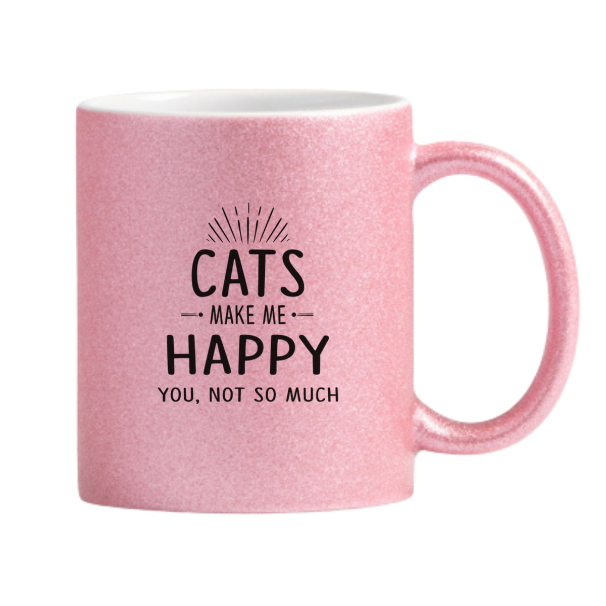 Cats Make Me Happy Glitter Mug
