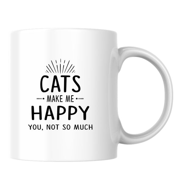 Cats Make Me Happy White Mug-White Mug-I love Veterinary