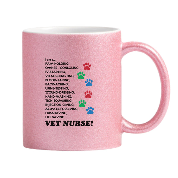 I Am A Vet Nurse Glitter Mug