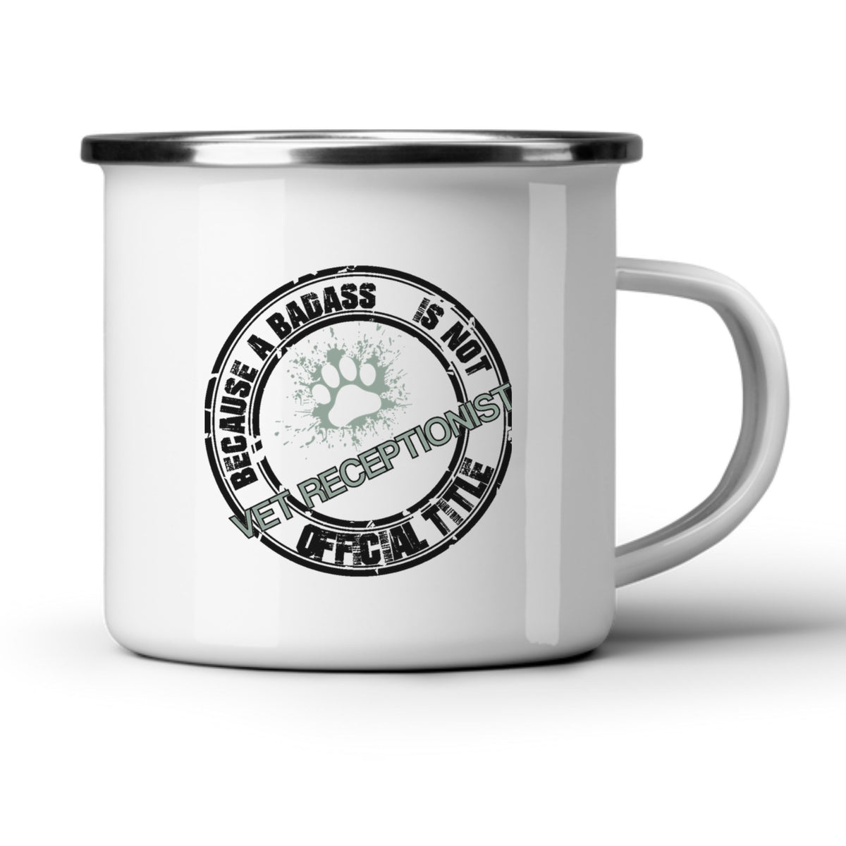 Vet Receptionist Badass White Mug-White Mug-I love Veterinary