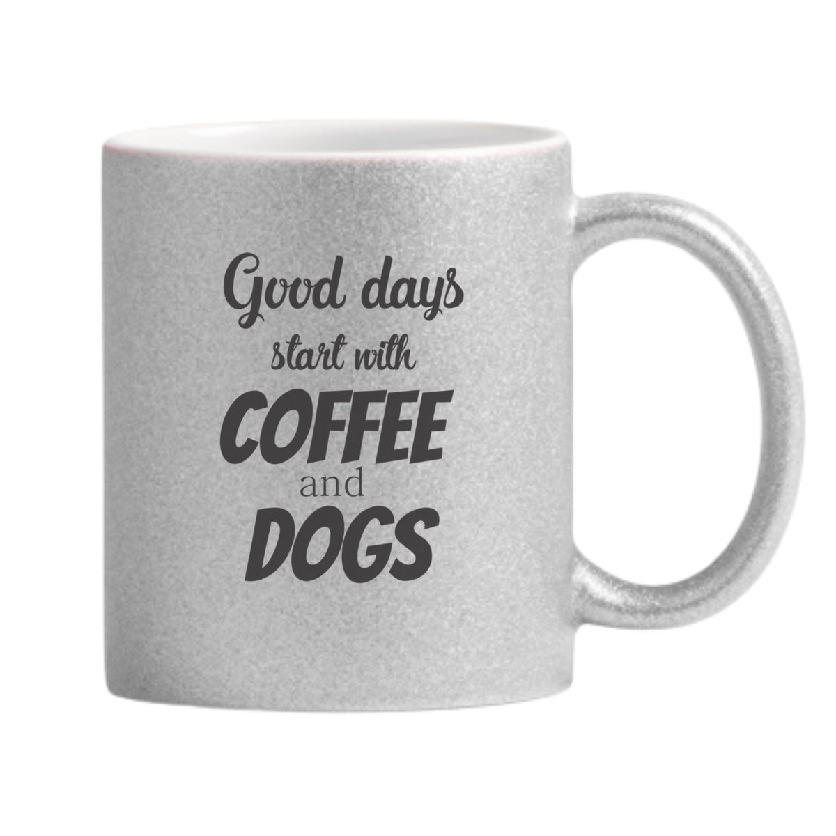 Coffee And Dogs Glitter Mug