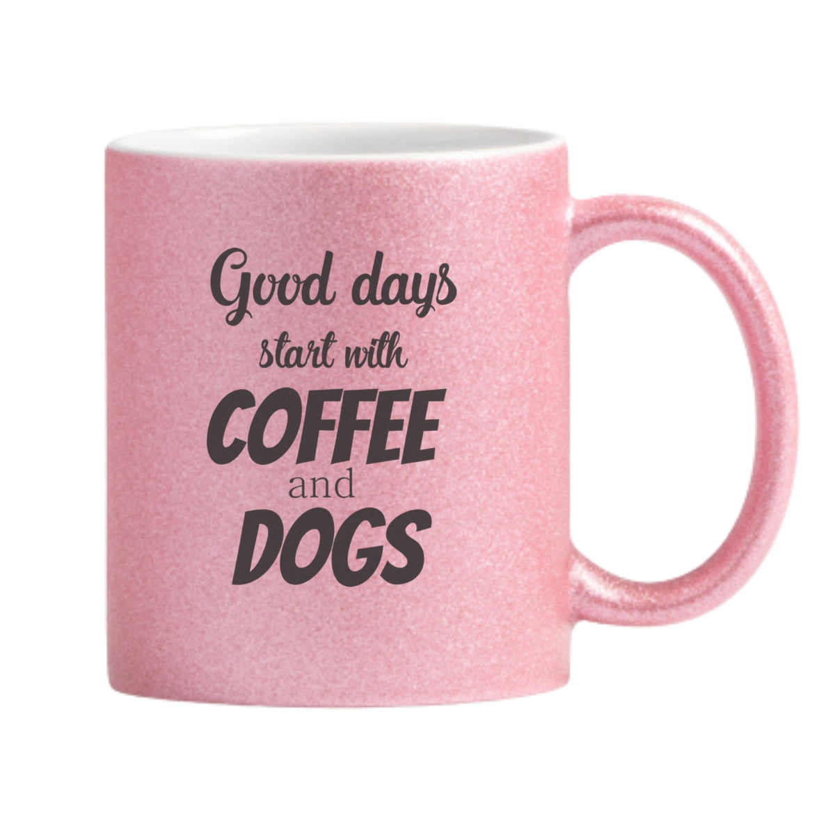 Coffee And Dogs Glitter Mug