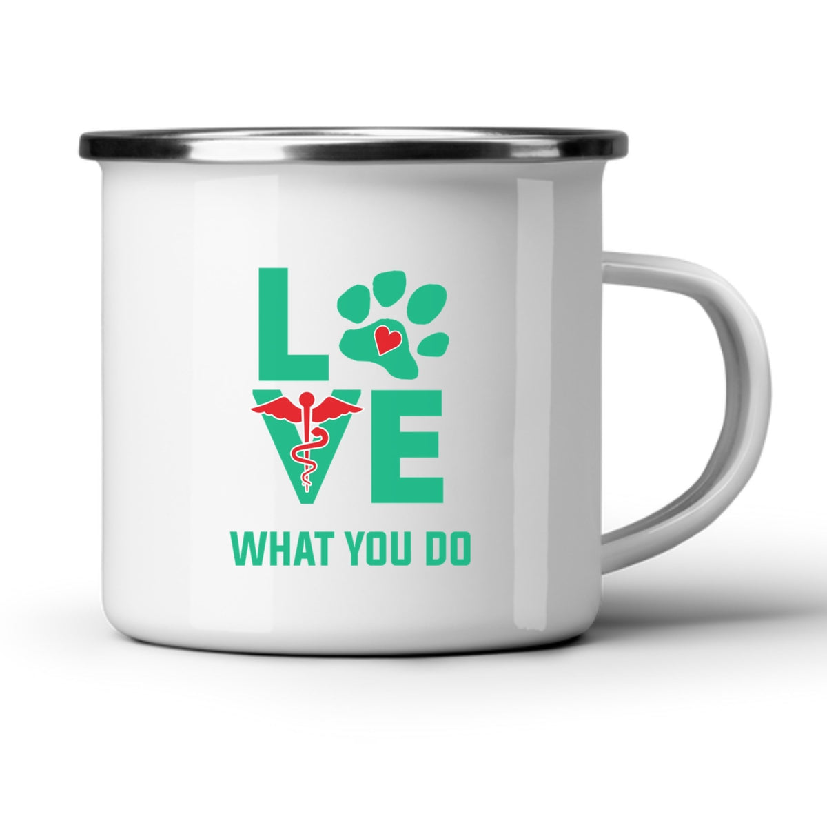 Love What You Do White Mug-White Mug-I love Veterinary