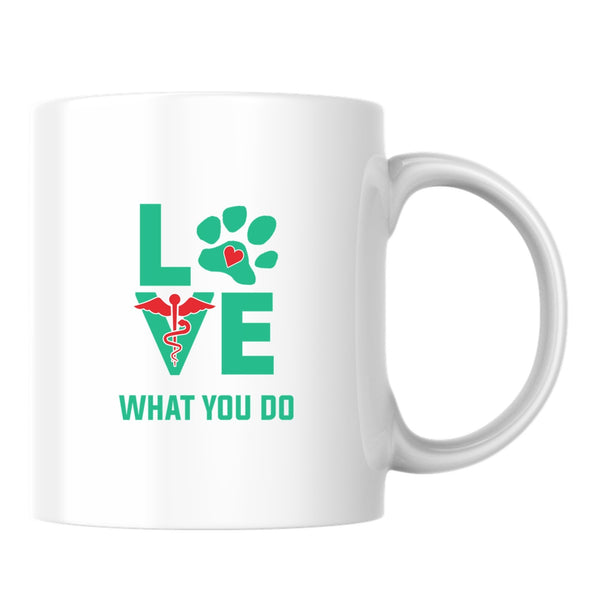 Love What You Do White Mug-White Mug-I love Veterinary
