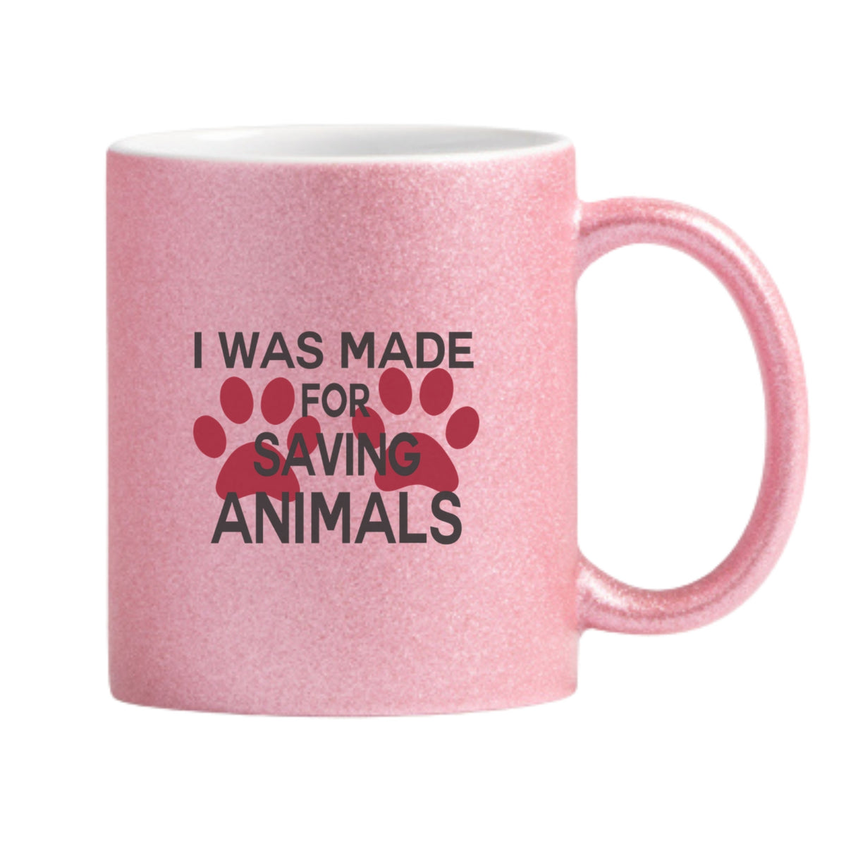 I Was Made For Saving Animals Glitter Mug
