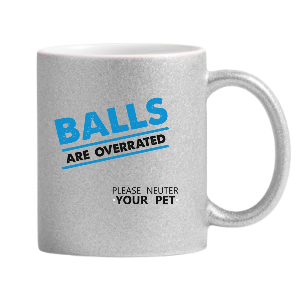 Balls Are Overrated Glitter Mug