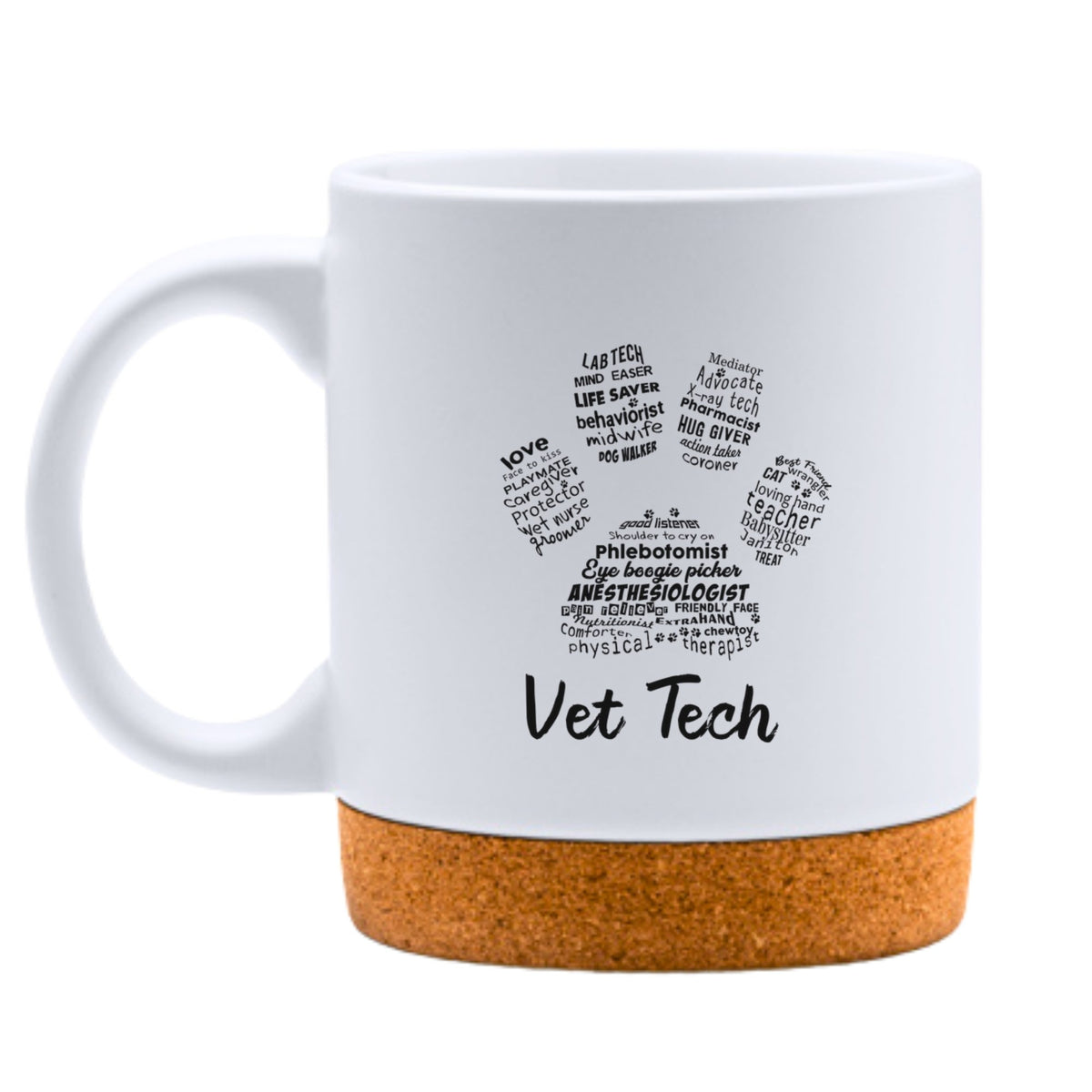 Vet Tech Paw White Mug-White Mug-I love Veterinary