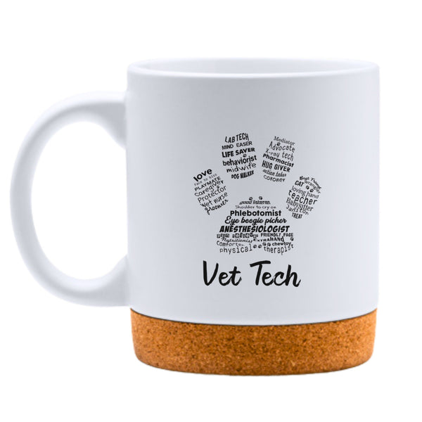 Vet Tech Paw White Mug-White Mug-I love Veterinary