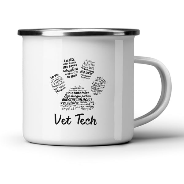 Vet Tech Paw White Mug-White Mug-I love Veterinary