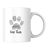 Vet Tech Paw White Mug-White Mug-I love Veterinary