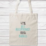 49% Vet Receptionist 51% Badass Tote Bag-Classic Sublimation Tote Bag-I love Veterinary