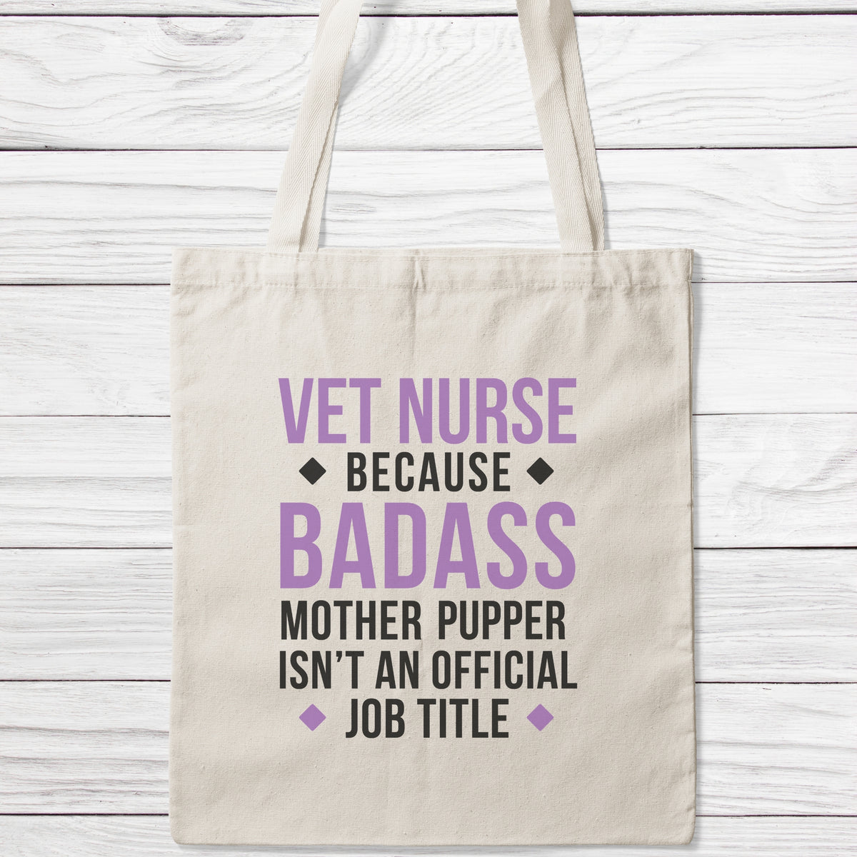 Vet Nurse Badass Mother Pupper Tote Bag-Classic Sublimation Tote Bag-I love Veterinary