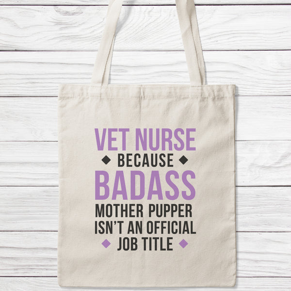 Vet Nurse Badass Mother Pupper Tote Bag-Classic Sublimation Tote Bag-I love Veterinary