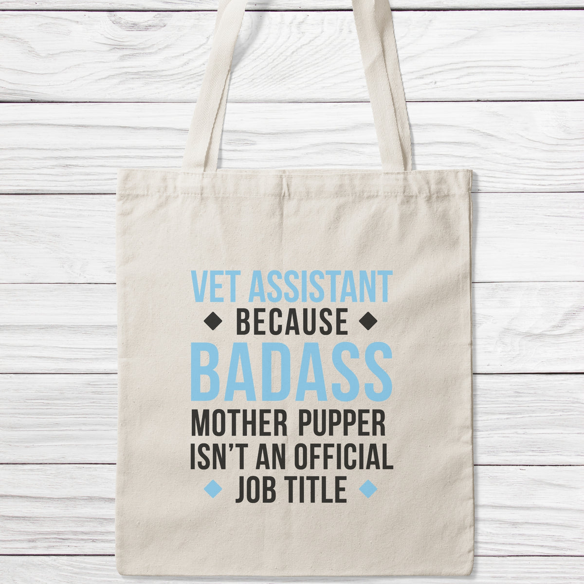 Vet Assistant Badass Mother Pupper Tote Bag-Classic Sublimation Tote Bag-I love Veterinary