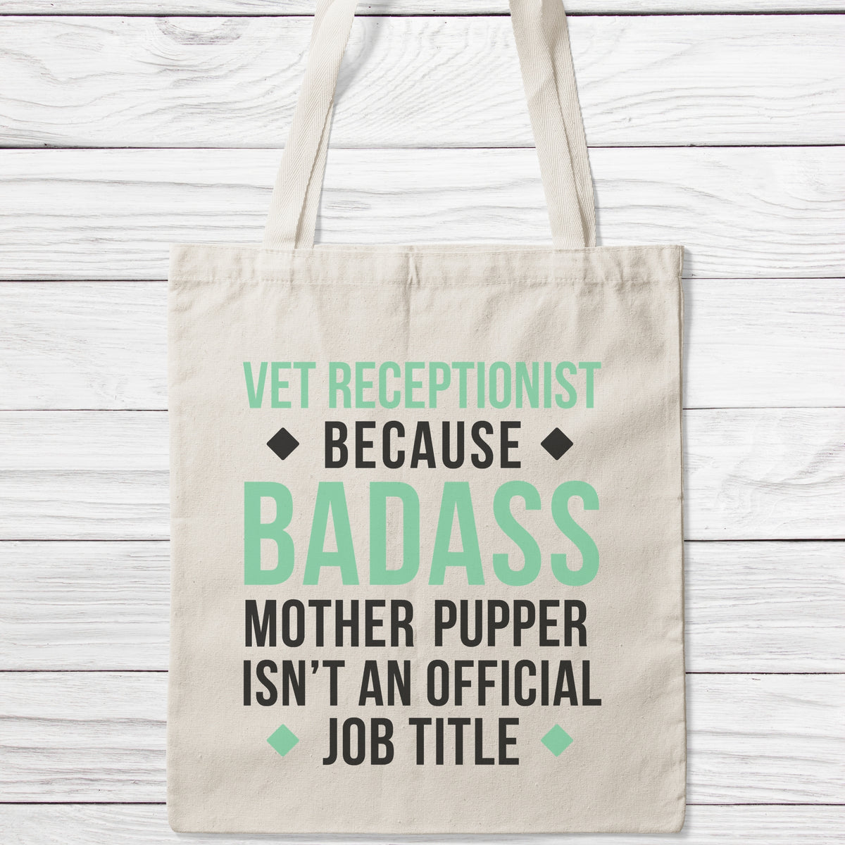 Vet Receptionist Badass Mother Pupper Tote Bag-Classic Sublimation Tote Bag-I love Veterinary