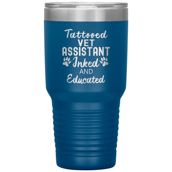 Vet Assistant- Tattooed, Inked and Educated 30oz Vacuum Tumbler-Tumblers-I love Veterinary