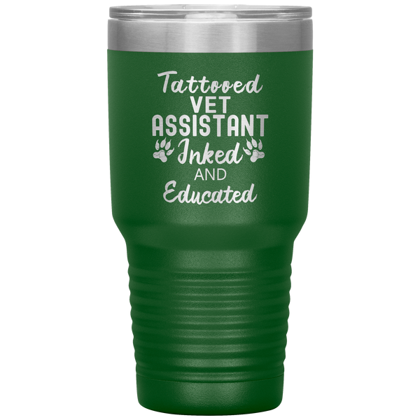 Vet Assistant- Tattooed, Inked and Educated 30oz Vacuum Tumbler-Tumblers-I love Veterinary